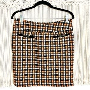 Skirtin Around Wool Blend Retro Pattern Knit Skirt Size 6